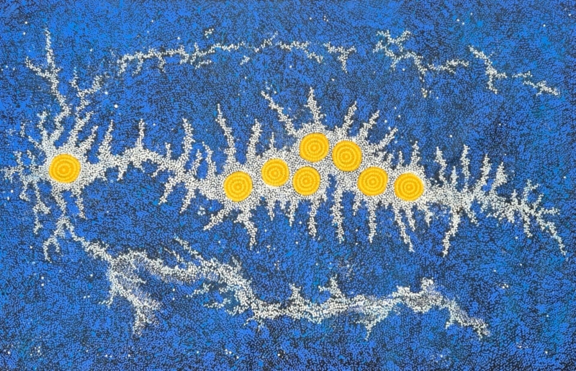 GABRIELLA POSSUM NUNGURRAYI Seven Sisters Dreaming 2025 1310 x 2030 mm Synthetic Polymer Paints on Canvas sm