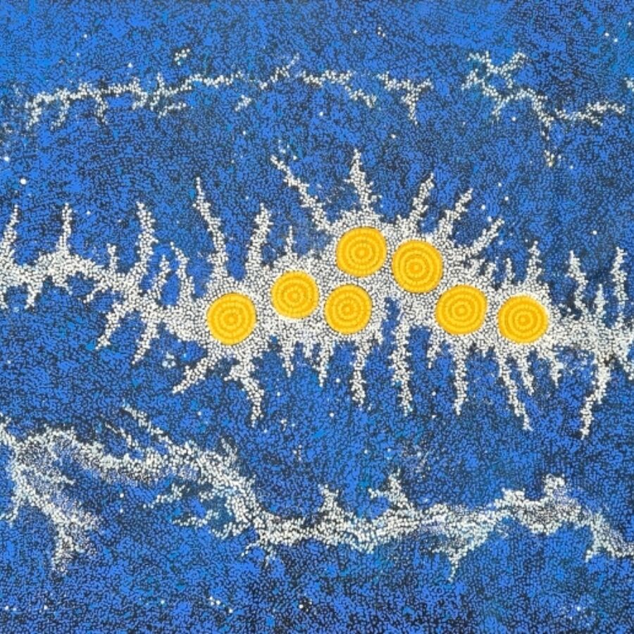 GABRIELLA POSSUM NUNGURRAYI Seven Sisters Dreaming 2025 1310 x 2030 mm Synthetic Polymer Paints on Canvas sm