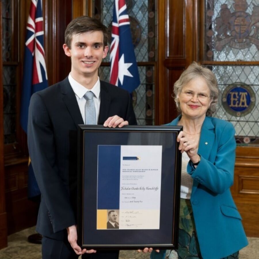 2025 CAS Hawker Scholarship presentation Frances Adamson Nicholas Henchliff 1 website