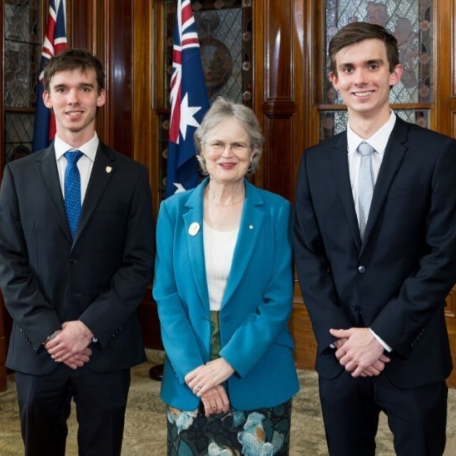 2025 CAS Hawker Scholarship presentation Thomas Henchliff Frances Adamson Nicholas Henchliff website