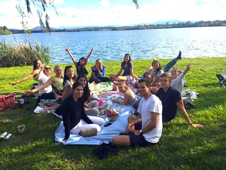Harriet and Burgmann residents picnicking by the lake