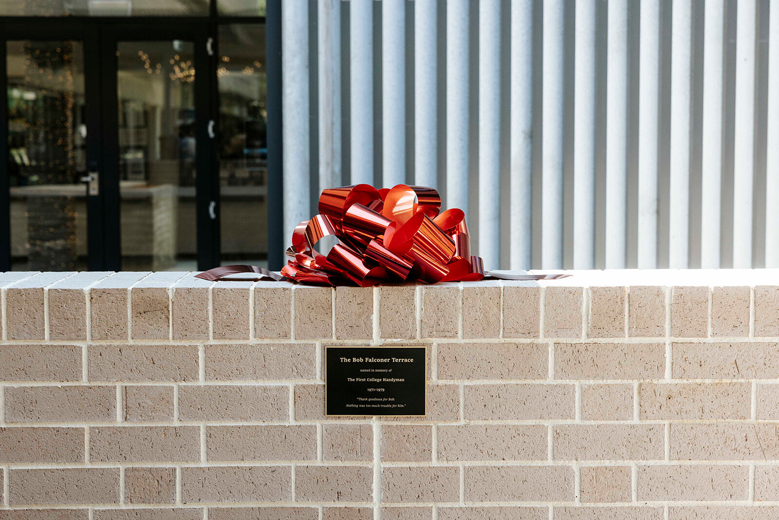 Bob Falconer Terrace plaque