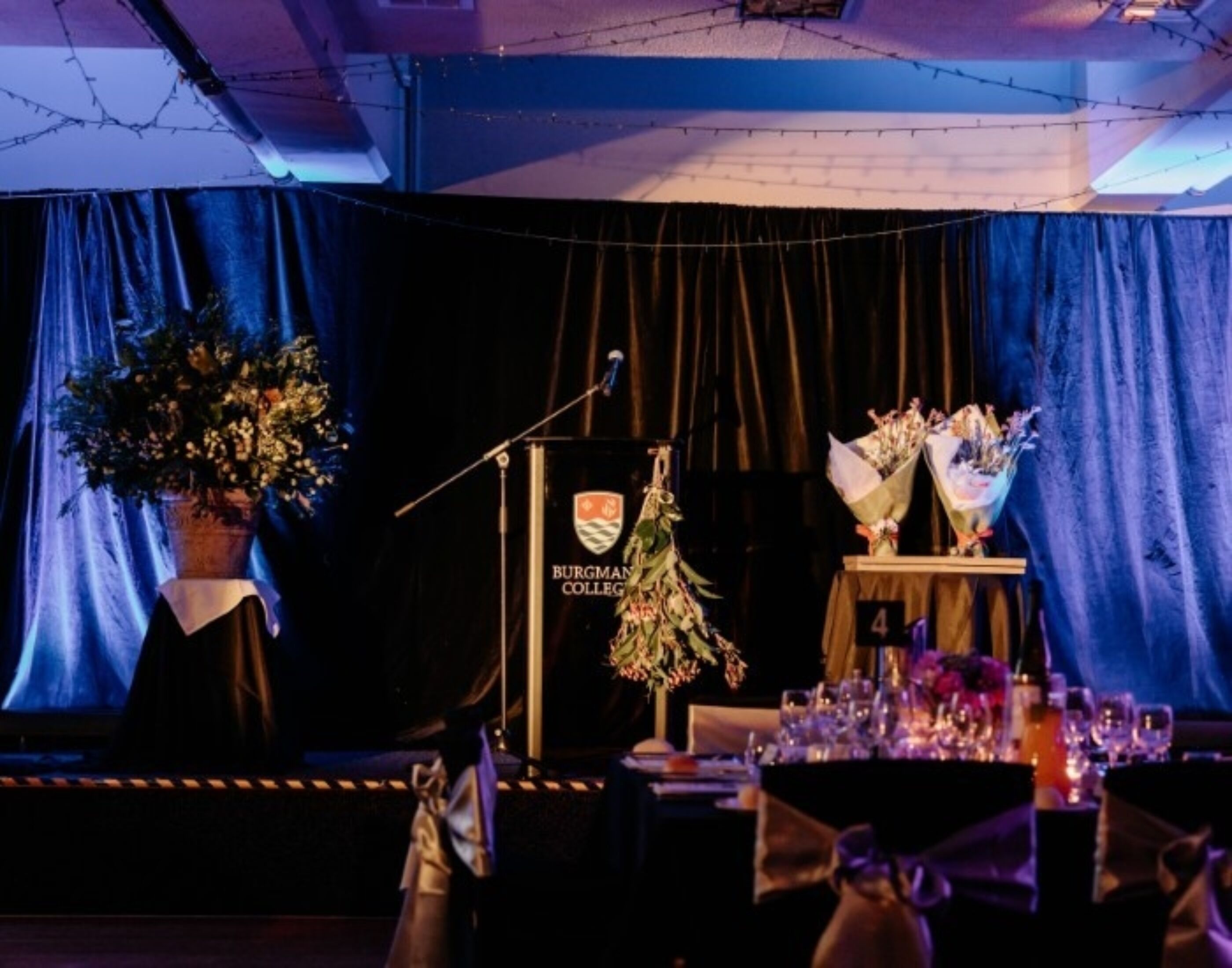 Stage with flowers website